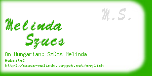 melinda szucs business card