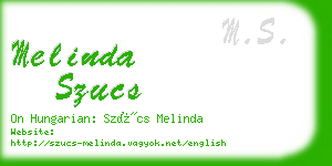 melinda szucs business card